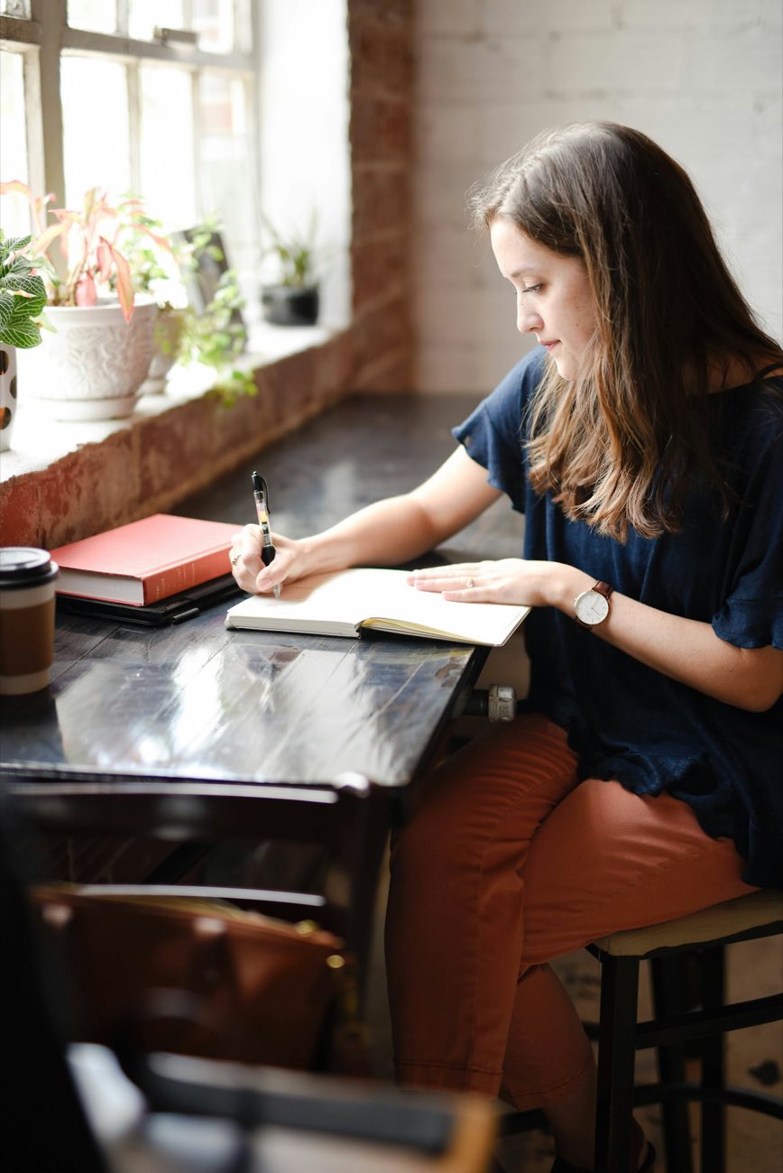 Books and notes on a study desk