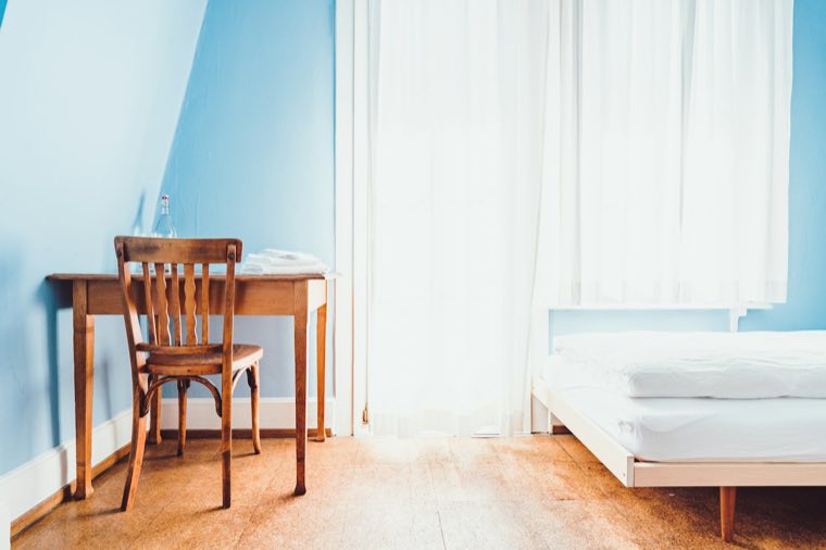 Bright room with a desk and chair