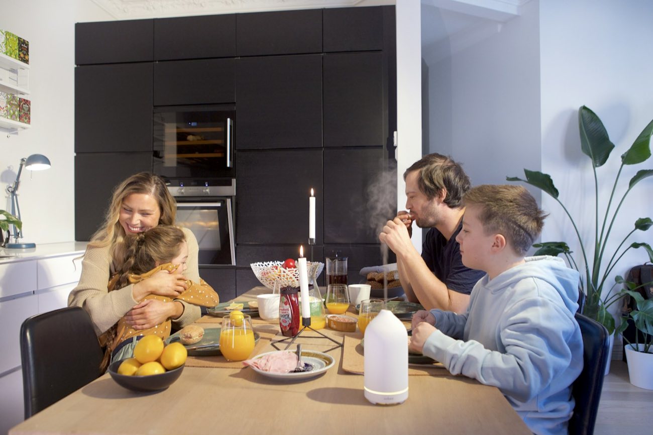 Family around a table